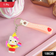 Cute Cartoon Silicone 3D Key Chain with Metal Hook & Strap (Pack of 1)